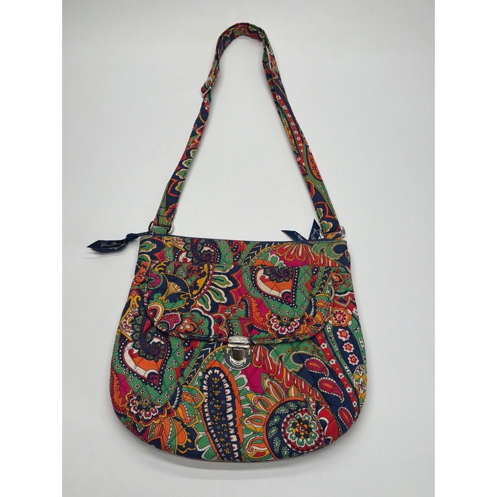 Vera Bradley Lilli Bell Paisley Quilted Cotton Crossbody Shoulder Bag Mult Color